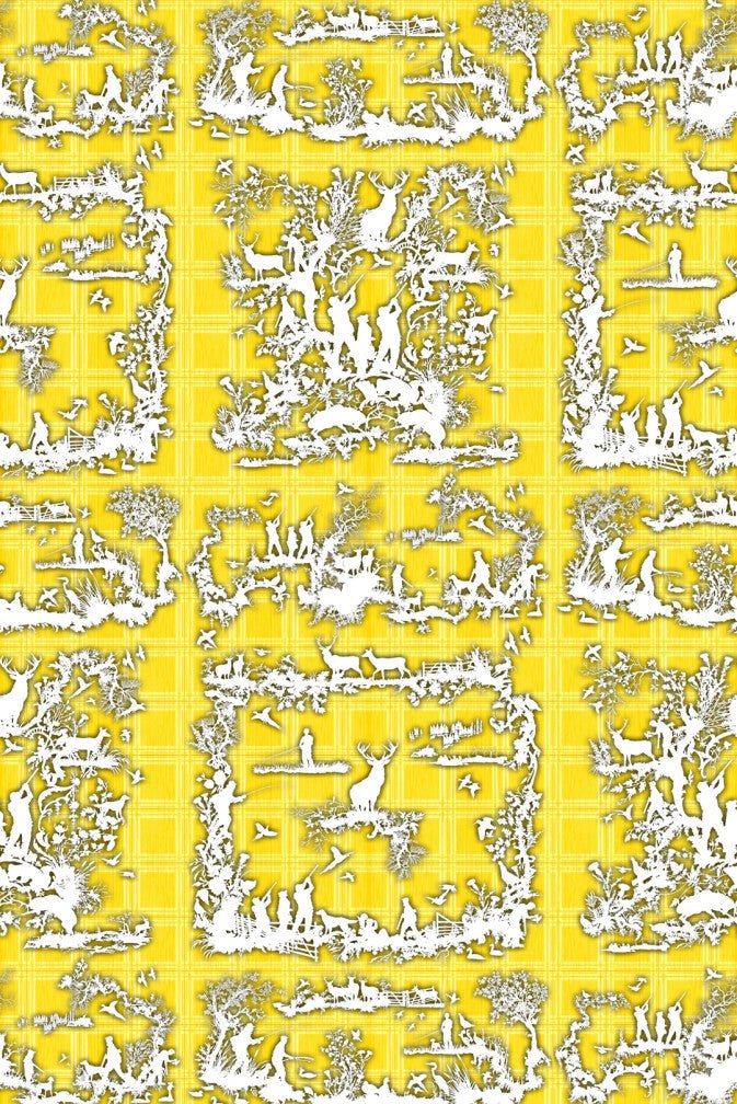 Glorious Twelfth Wallpaper - Yellow - Timorous Beasties - TB/GLTW/MICA/06 - Premier Wallcovering