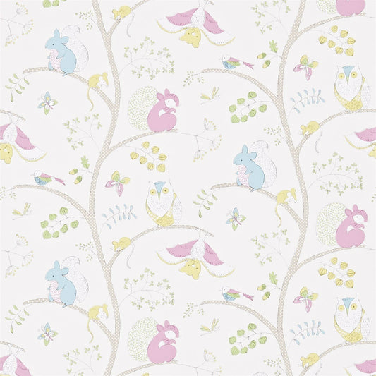 Going Batty Wallpaper - Pink/Blue - Sanderson - DLIT214017
