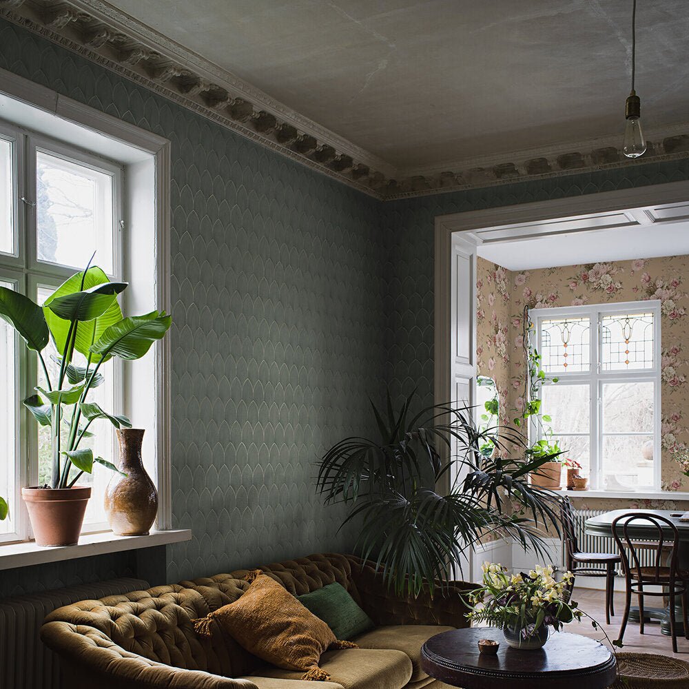 Golden Arches Wallpaper - Teal - Boråstapeter - 4276 - Premier Wallcovering