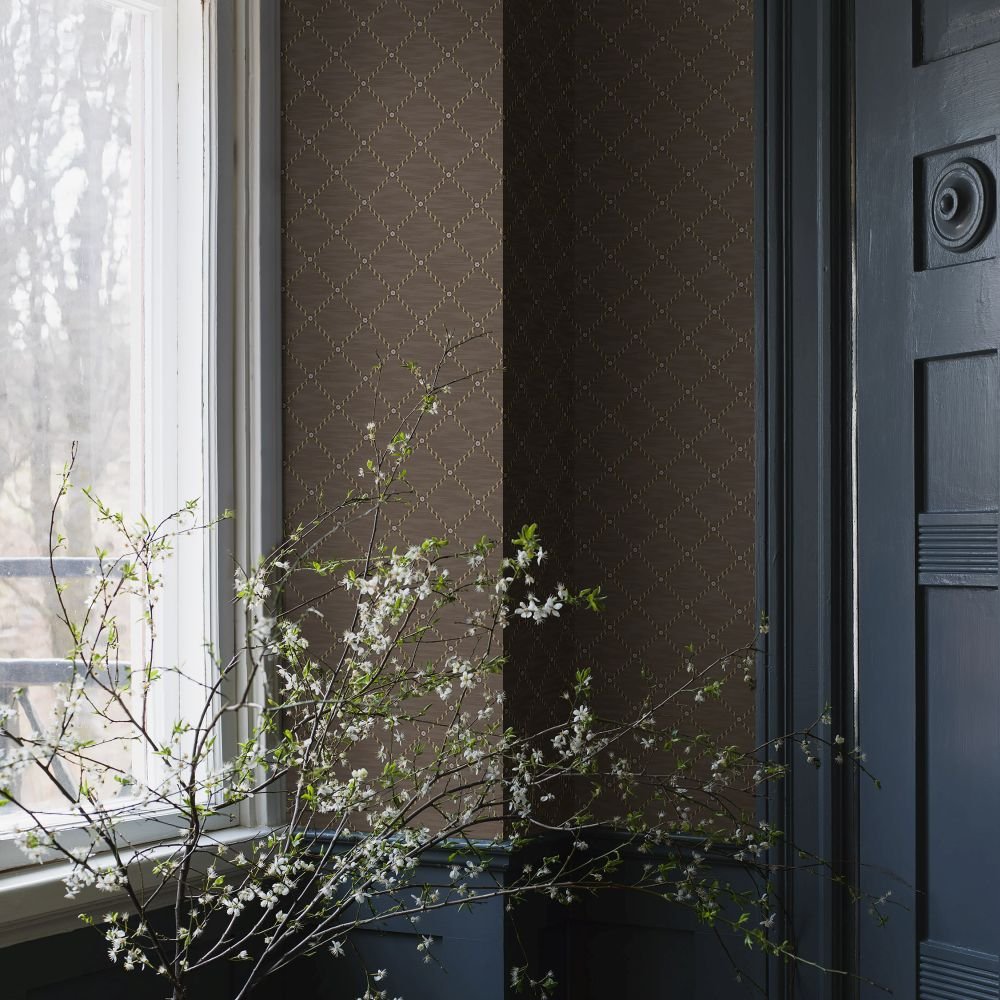 Golden Trellis Wallpaper - Brown - Boråstapeter - 2264 - Premier Wallcovering