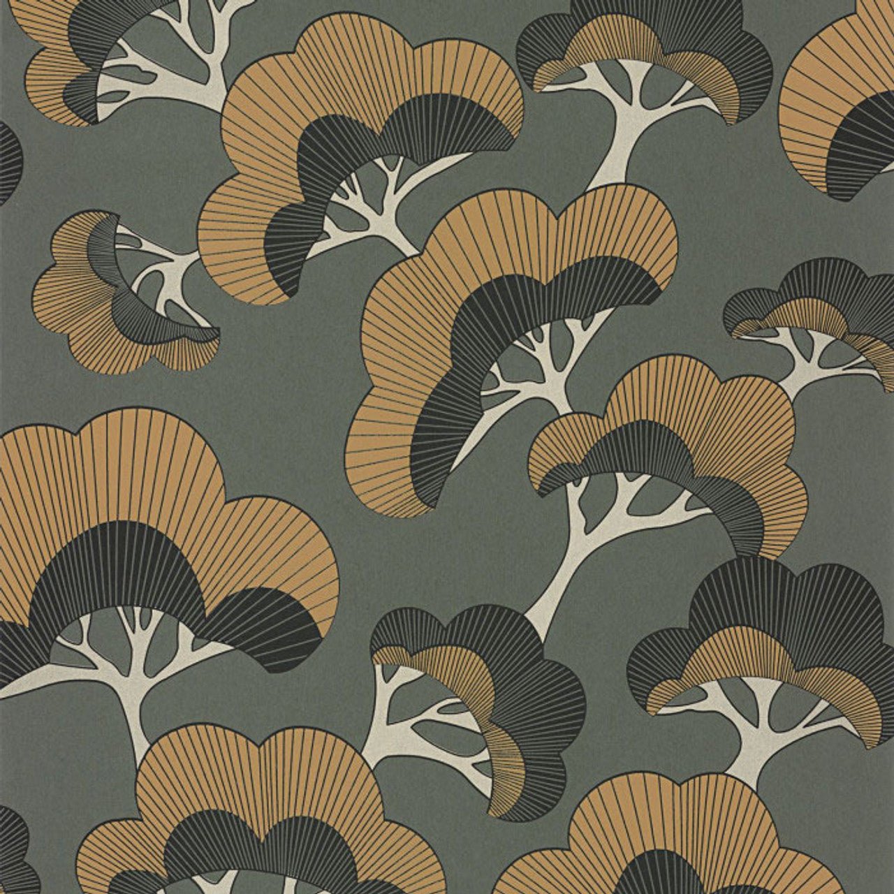 Goyo Matsu Kyoto Wallpaper - Vert Taiga - Casadeco - 88717530 - Premier Wallcovering