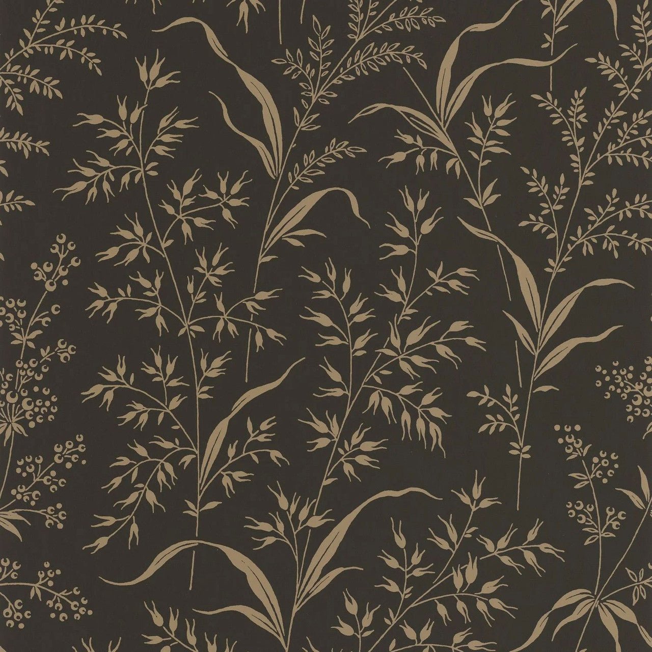 Grass Field Soliflore Wallpaper - Tabac / Ardoise - Casadeco - 200289717 - Premier Wallcovering