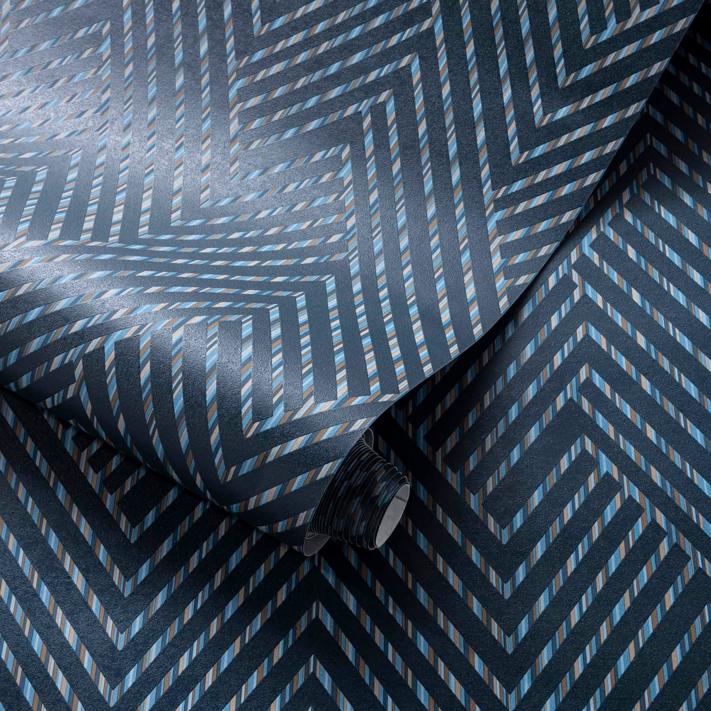 Grassetto Wallpaper - Midnight - Clarke & Clarke - W0181/04 - Premier Wallcovering