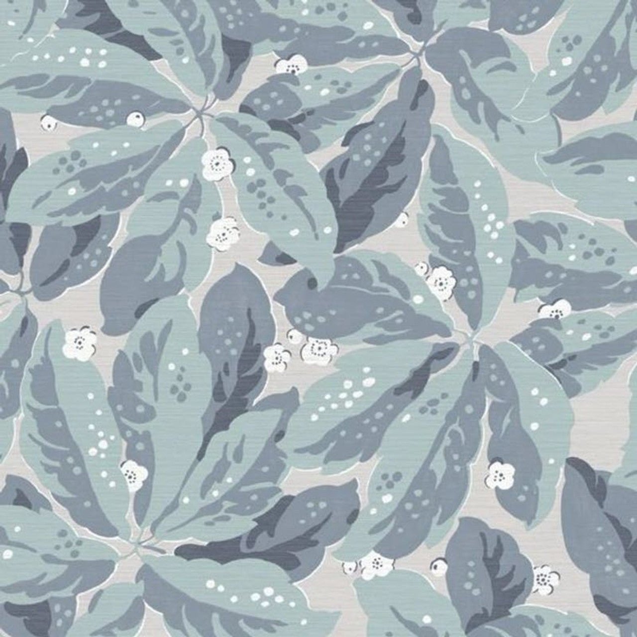 Greenery Five O'Clock Wallpaper - Bleu Celadon - Casadeco - 85796203 - Premier Wallcovering