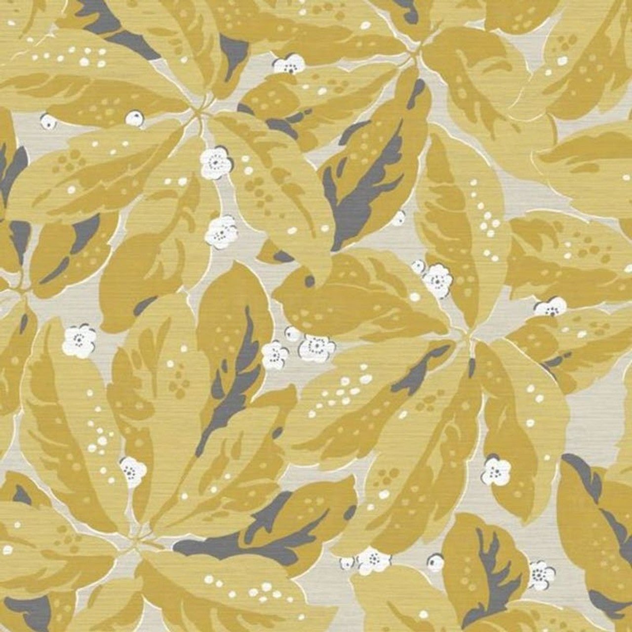Greenery Five O'Clock Wallpaper - Jaune Curry - Casadeco - 85792461 - Premier Wallcovering