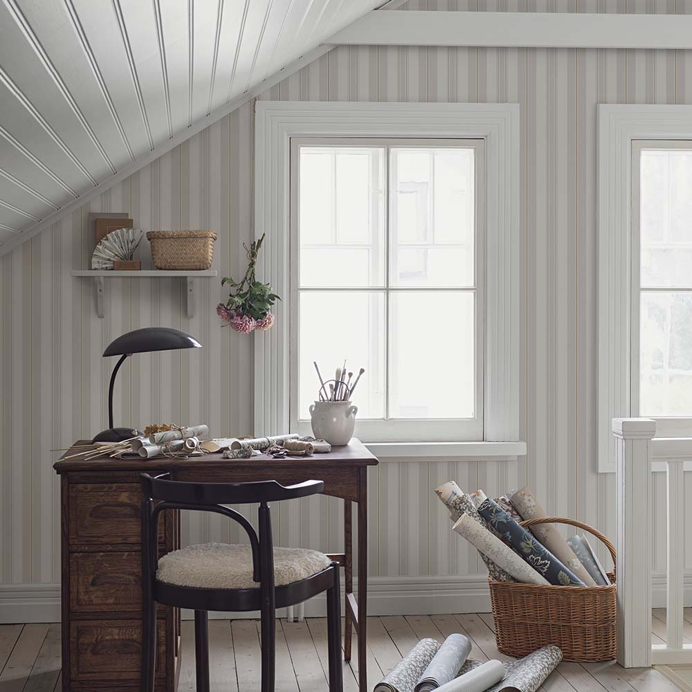 Gustaf Wallpaper - Light Grey/Gold - Boråstapeter - 3277 - Premier Wallcovering