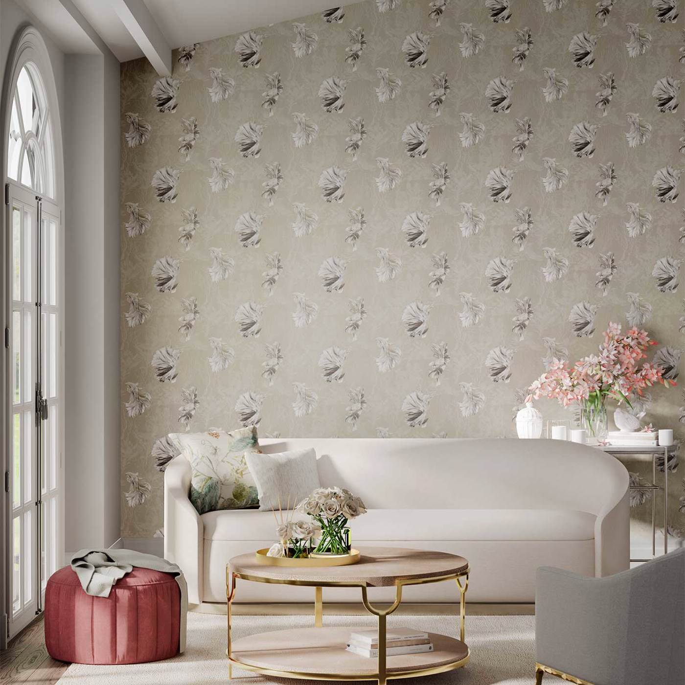 Halfmoon Wallpaper - Gilver/ Tranquility - HTEW112765 - Harlequin - Premier Wallcovering