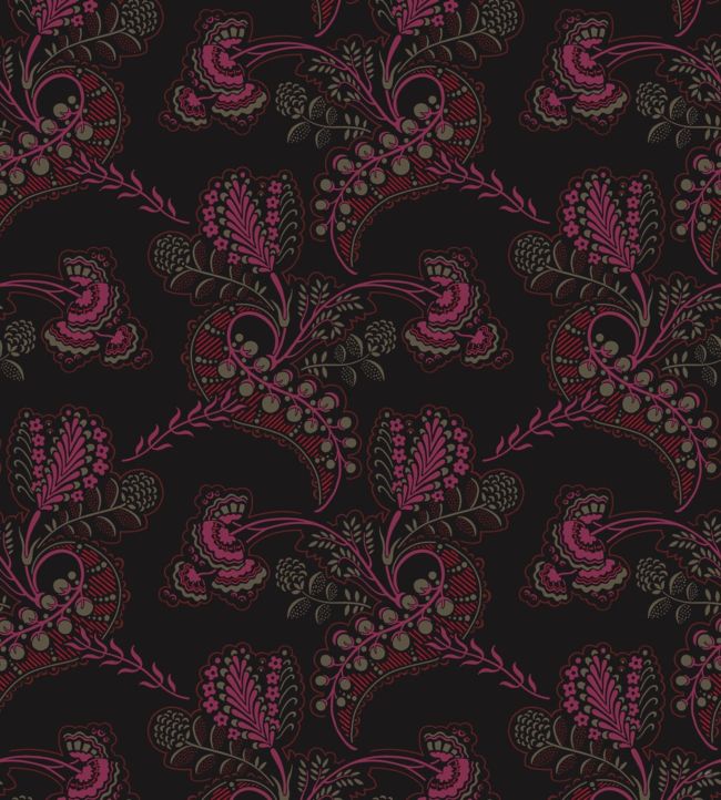 Hartford Wallpaper - Magenta & Rouge on Charcoal - 88/4016 - Cole & Son - Premier Wallcovering