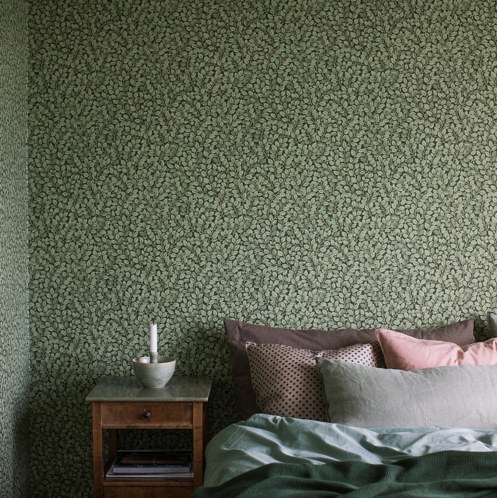 Hazel Wallpaper - Dark Green - Boråstapeter - 7663 - Premier Wallcovering