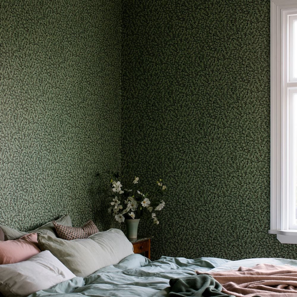 Hazel Wallpaper - Dark Green - Boråstapeter - 7663 - Premier Wallcovering