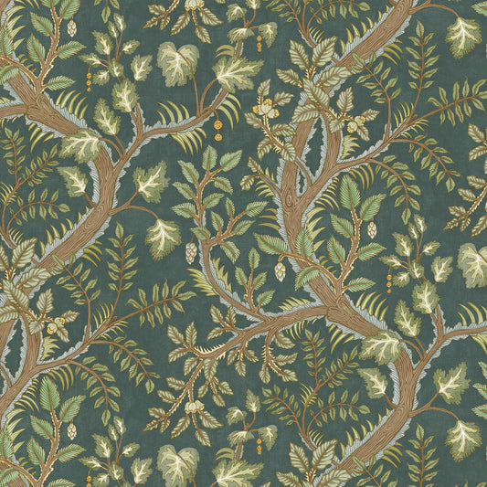 Hedgerow Wallpaper - Teal - Josephine Munsey - JMW-103601 - Premier Wallcovering