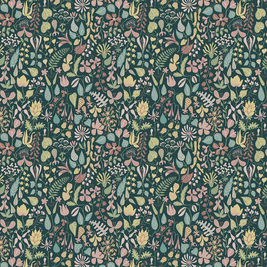 Herbarium Wallpaper - Green multi - coloured - Boråstapeter - 1976 - Premier Wallcovering