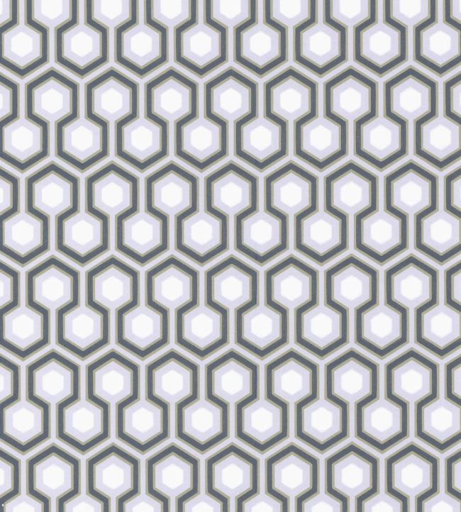 Hicks' Hexagon Wallpaper - Ink & White on Heath Grey - 66/8055 - Cole & Son - Premier Wallcovering