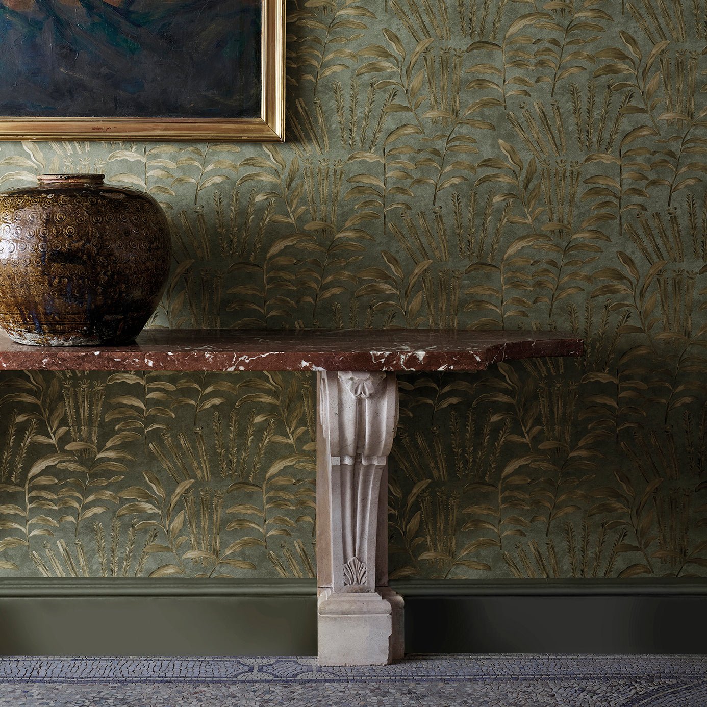 Highclere Wallpaper - Olivine - ZDAR312854 - Zoffany