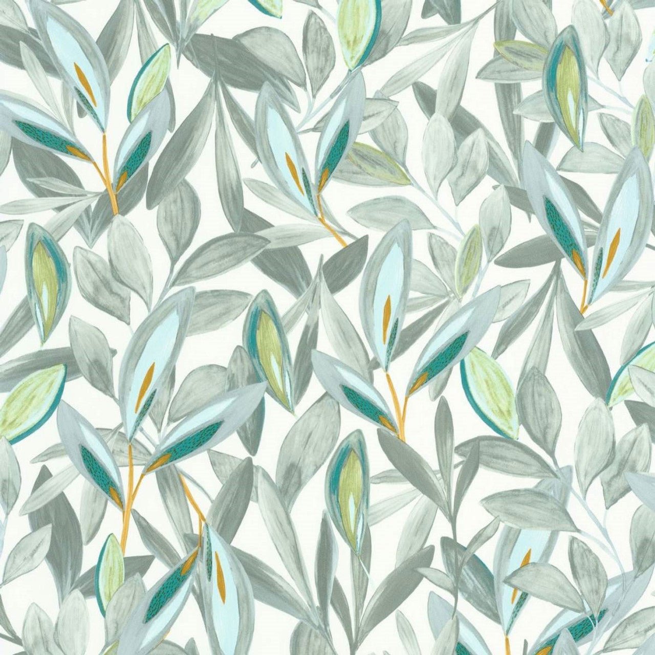 Hojas Nicaragua Wallpaper - Vert And Blanc - Casadeco - 85977017 - Premier Wallcovering