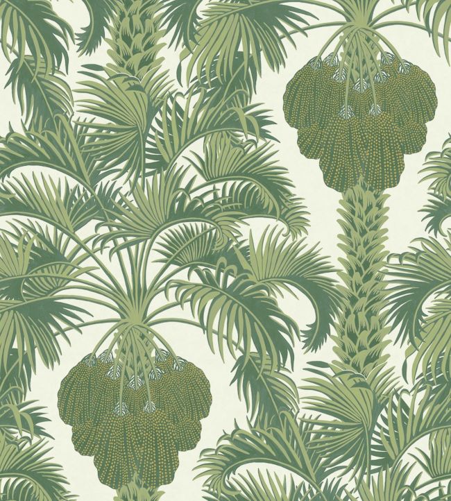 Hollywood Palm Wallpaper - Forest Green on Cream - 113/1004 - Cole & Son - Premier Wallcovering