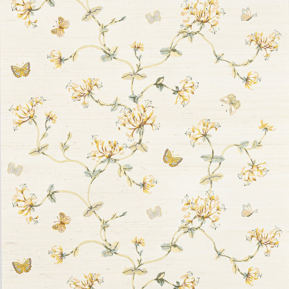 Honeysuckle Garden Sisal Wallpaper - Gold/Leaf - Colefax & Fowler - W7032-01