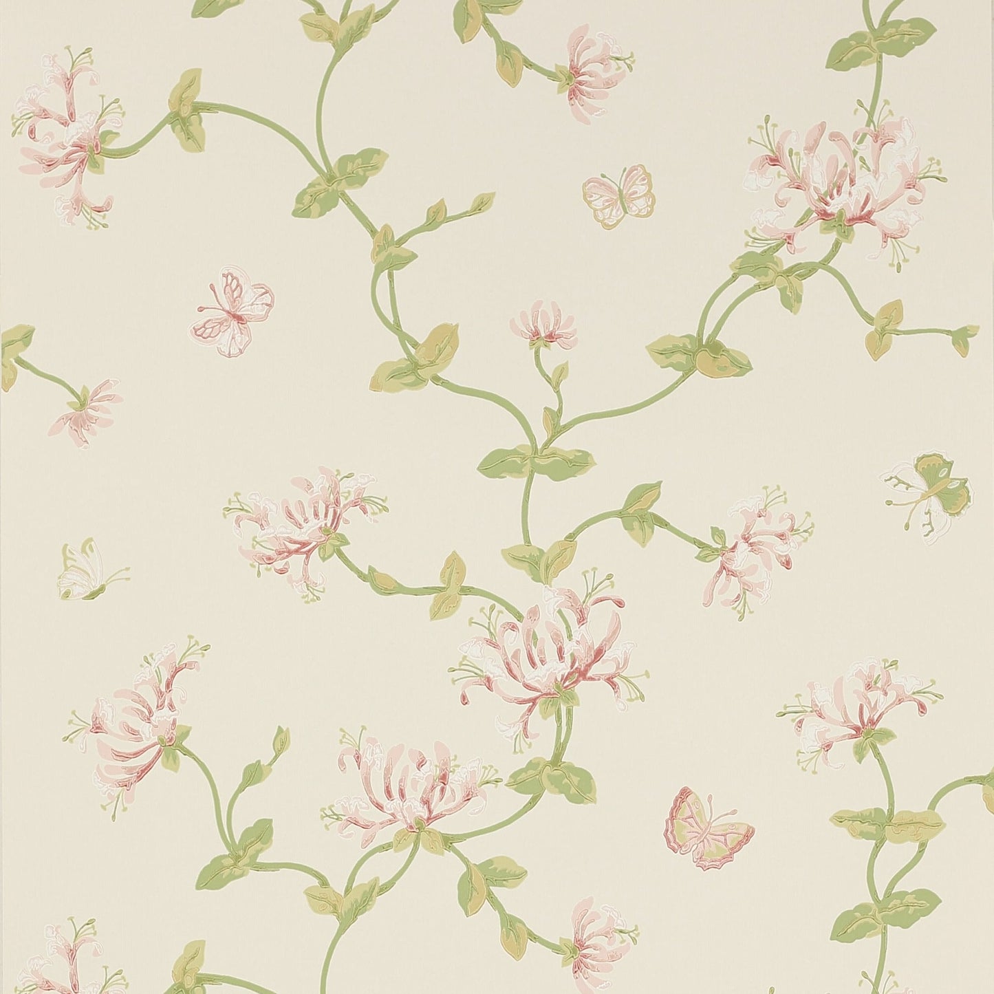 Honeysuckle Garden Wallpaper - Pink/Green - Colefax & Fowler - W7002 - 03