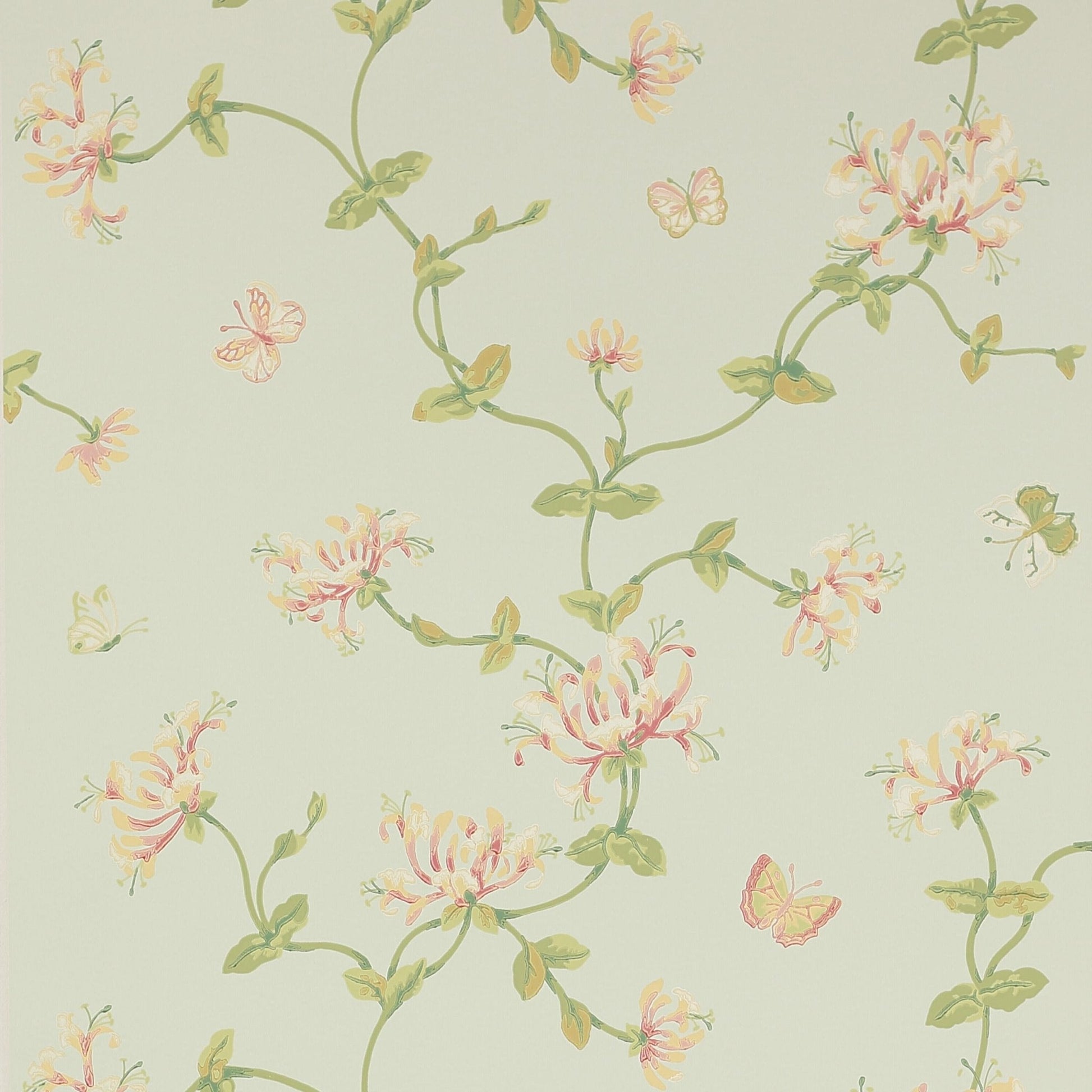 Honeysuckle Garden Wallpaper - Aqua - Colefax & Fowler - W7002 - 01