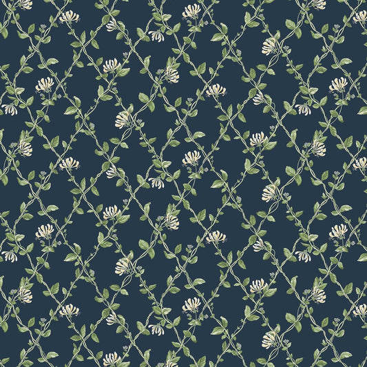 Honeysuckle Wallpaper - Blue - Boråstapeter - 8851 - Premier Wallcovering