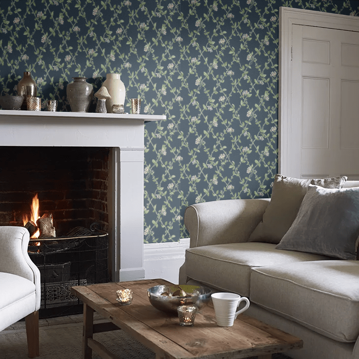 Honeysuckle Wallpaper - Blue - Boråstapeter - 8851 - Premier Wallcovering