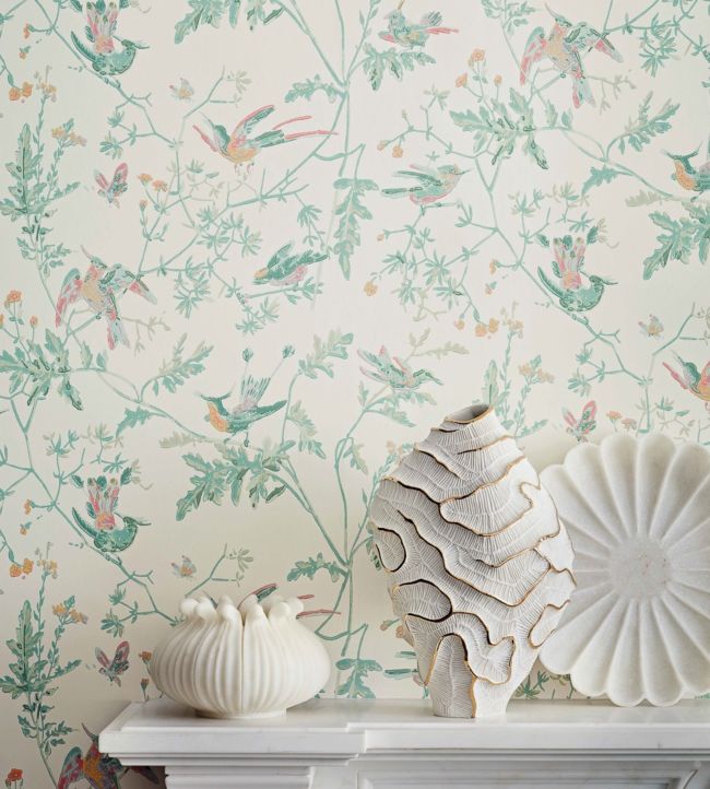 Hummingbirds Wallpaper - Viridian - 112/4014 - Cole & Son - Premier Wallcovering