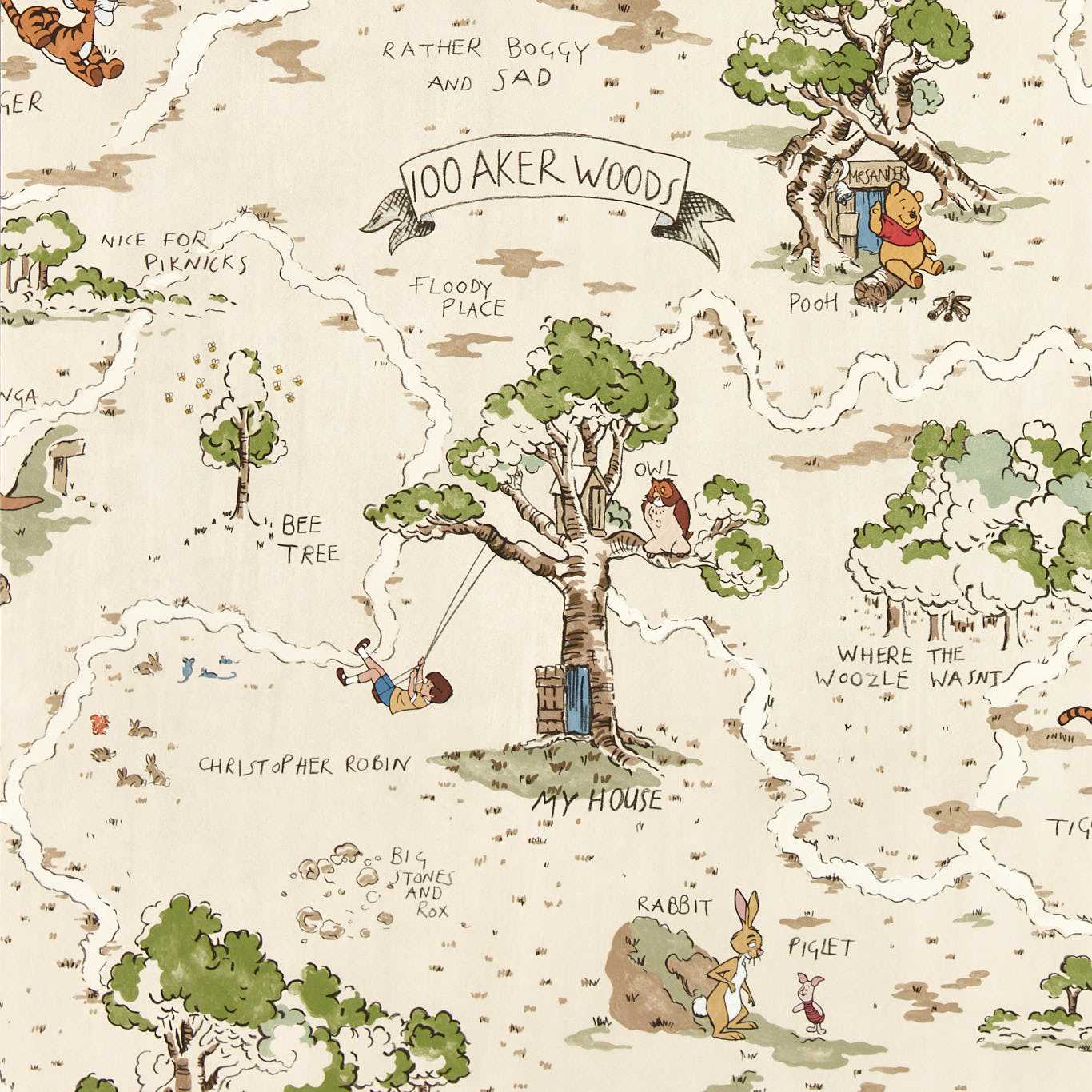 Hundred Acre Wood Wallpaper - Cashew - DDIW217291 - Sanderson
