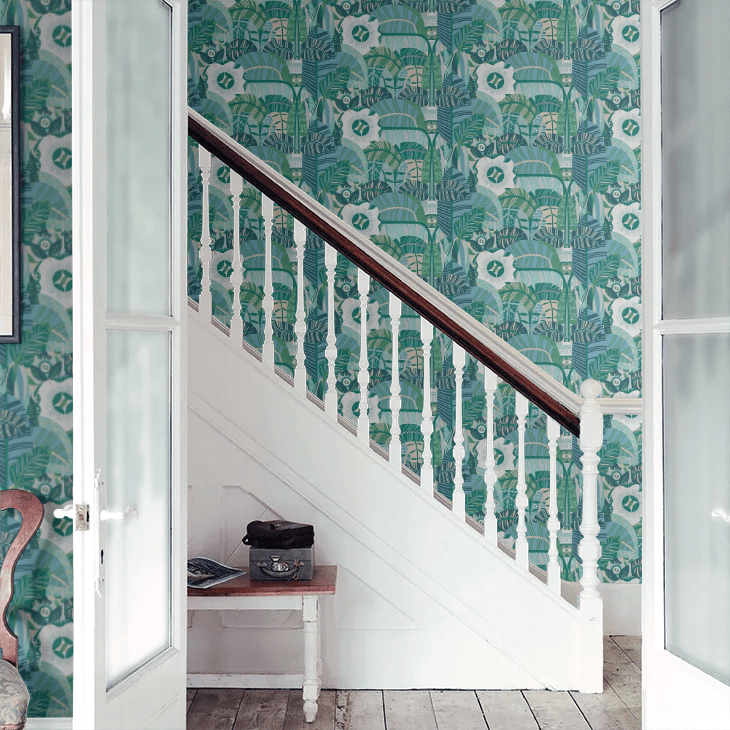 Hypnotic Safari Wallpaper - Teal - Boråstapeter - 2069 - Premier Wallcovering