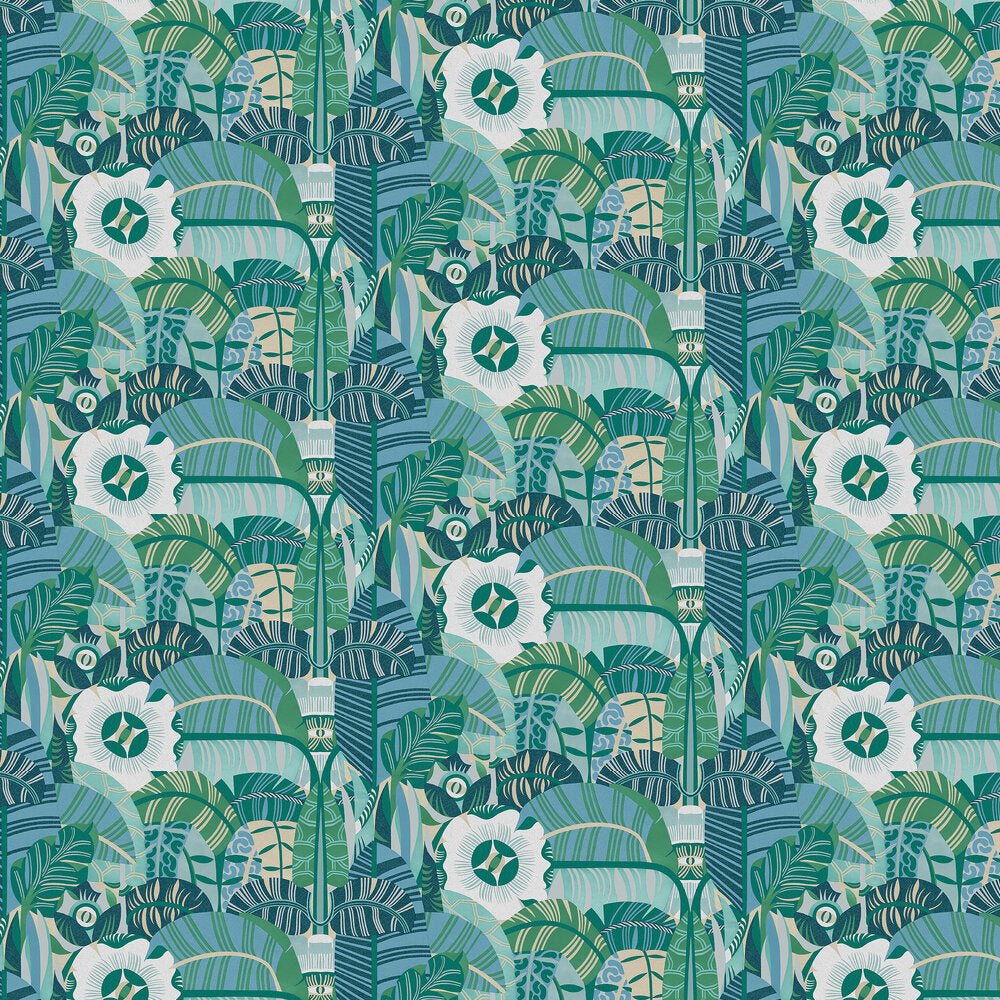 Hypnotic Safari Wallpaper - Teal - Boråstapeter - 2069 - Premier Wallcovering