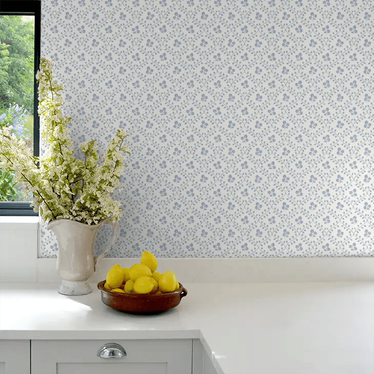 Idun Wallpaper - Blue - Boråstapeter - 5822 - Premier Wallcovering