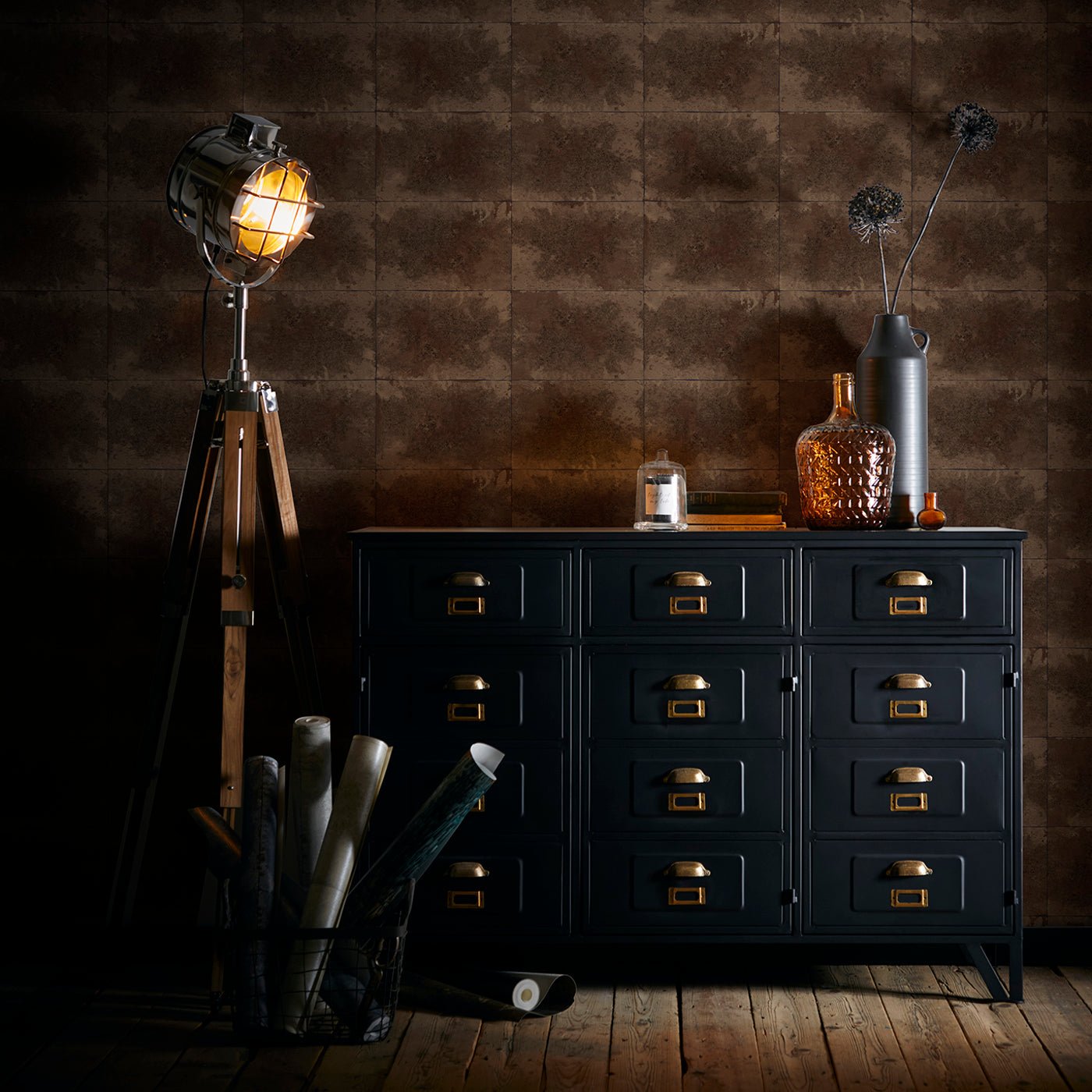 Igneous Wallpaper - Bronze - Clarke & Clarke - W0151/01 - Premier Wallcovering