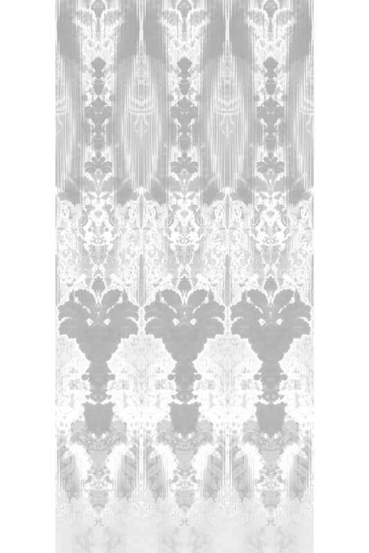 Ikat Damask Wallpaper Panels - Grey - Timorous Beasties - ROR/IKAT/MICA/01 - Premier Wallcovering