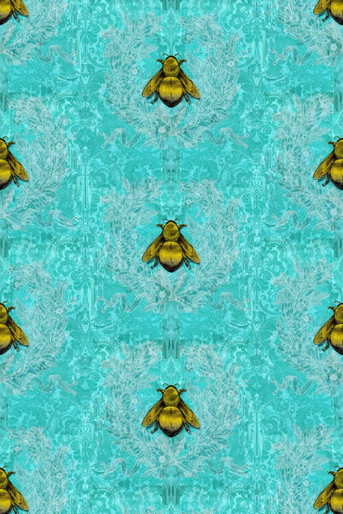 Imperial Apiary Wallpaper - Blue - Timorous Beasties - TB/IMA/MICA/02 - Premier Wallcovering