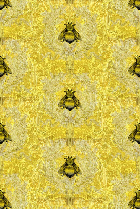 Imperial Apiary Wallpaper - Yellow - Timorous Beasties - TB/IMA/MICA/01 - Premier Wallcovering