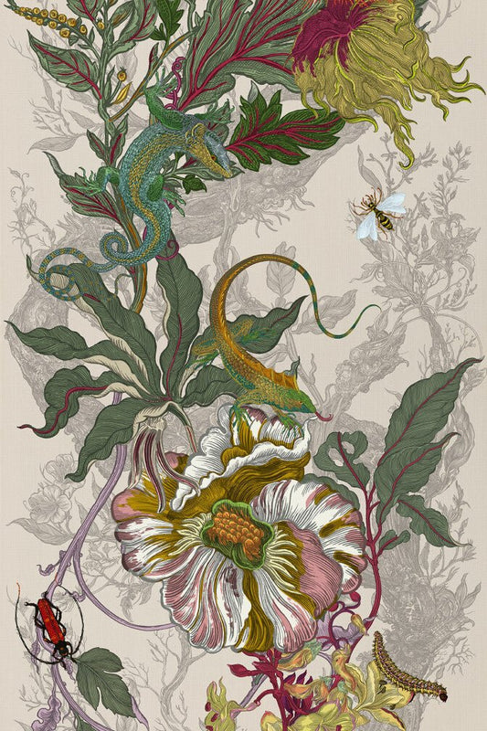 Indie Jungle Fabric - Silver - Timorous Beasties - JNGL/DIGIP/IJNGL/1295/01 - Premier Wallcovering