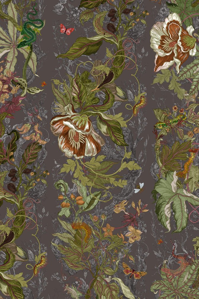 Indie Jungle Wallpaper - Clove - Timorous Beasties - JNGL/IJNGL/TXMT/05 - Premier Wallcovering