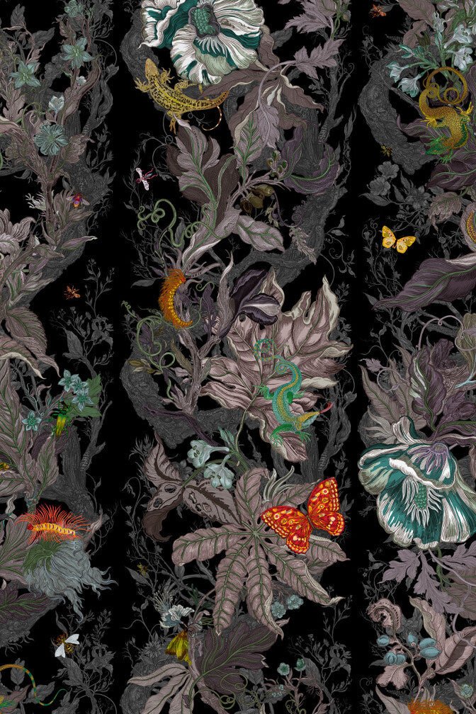 Indie Jungle Wallpaper - Ebony - Timorous Beasties - JNGL/IJNGL/TXMT/06 - Premier Wallcovering