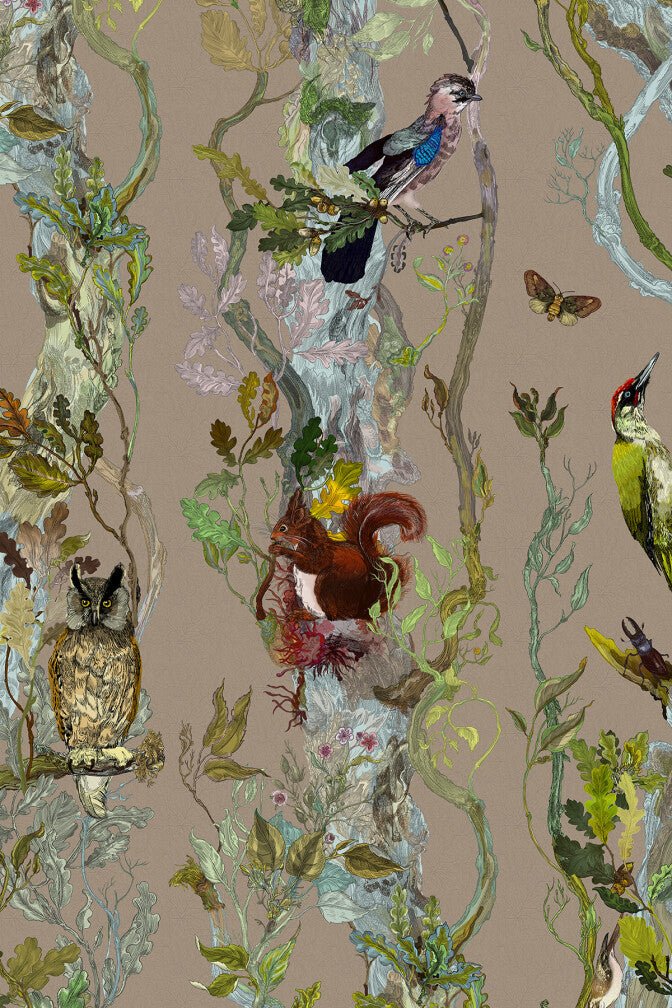 Indie Wood Wallpaper - Campbell Duck - Timorous Beasties - BTN/INDIE/TXMT/06 - Premier Wallcovering