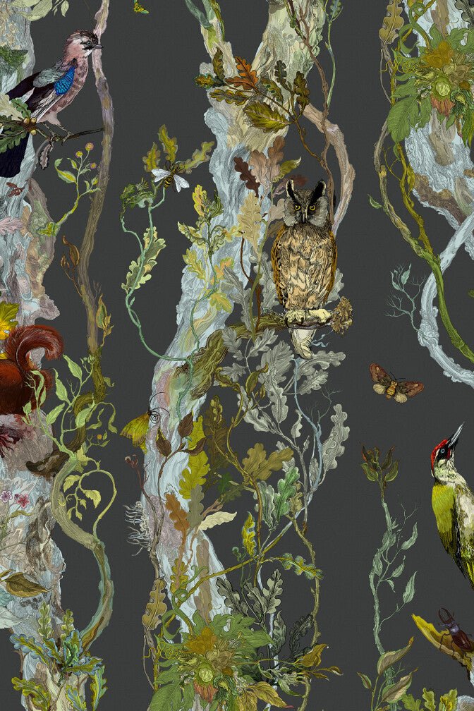 Indie Wood Wallpaper - Barely Black - Timorous Beasties - BTN/INDIE/TXMT/02 - Premier Wallcovering