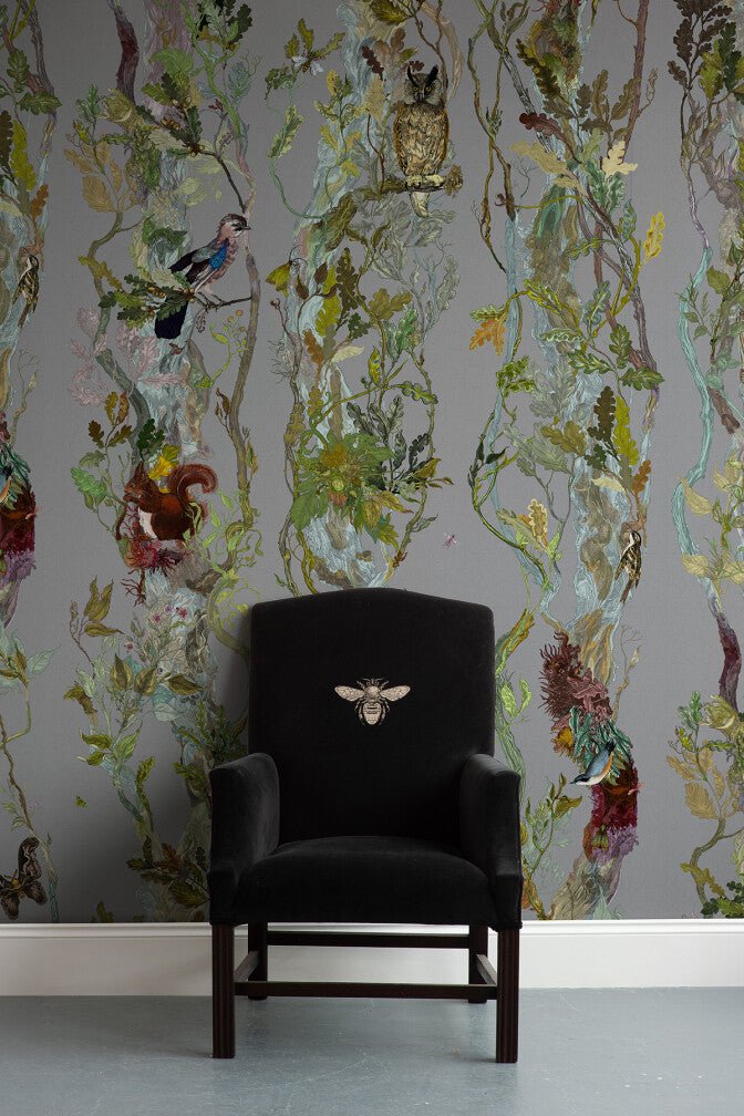 Indie Wood Wallpaper - Gainsboro - Timorous Beasties - BTN/INDIE/TXMT/08 - Premier Wallcovering