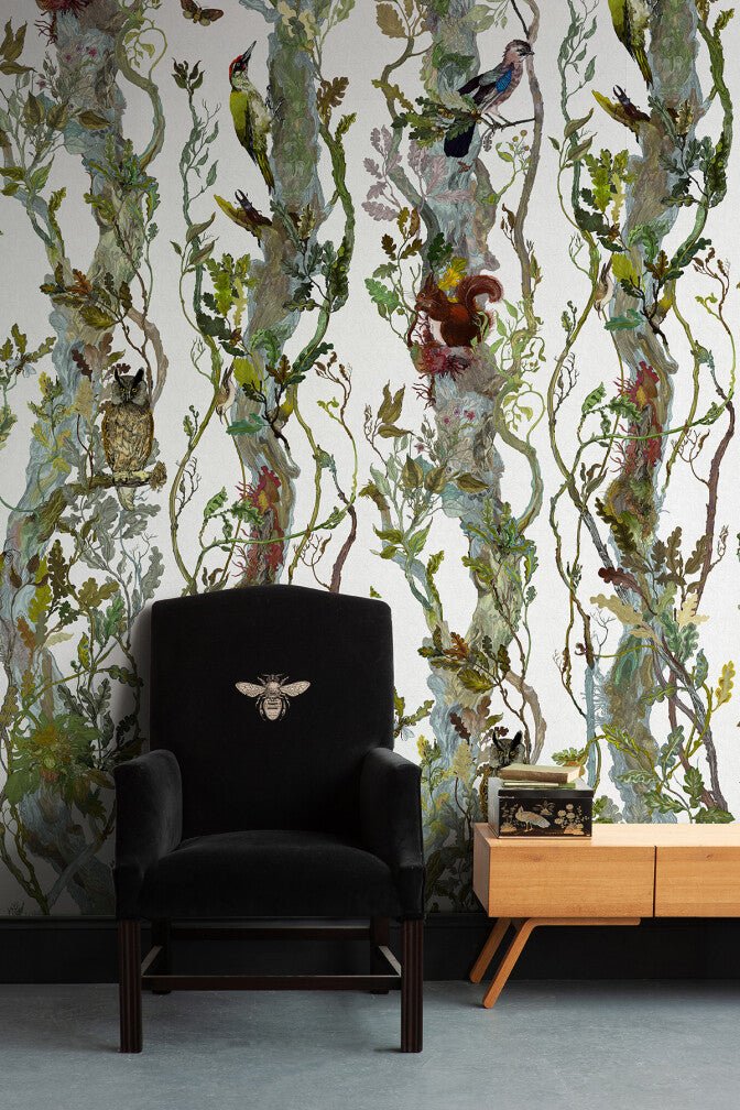 Indie Wood Wallpaper - Alabaster - Timorous Beasties - BTN/INDIE/TXMT/01 - Premier Wallcovering