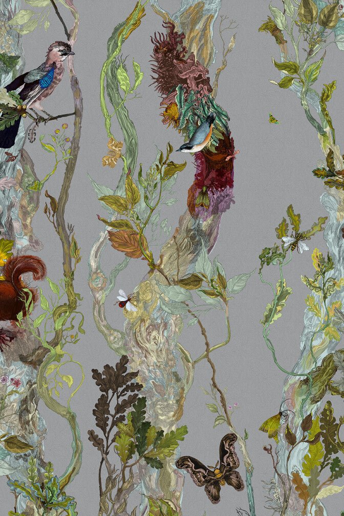 Indie Wood Wallpaper - Gainsboro - Timorous Beasties - BTN/INDIE/TXMT/08 - Premier Wallcovering