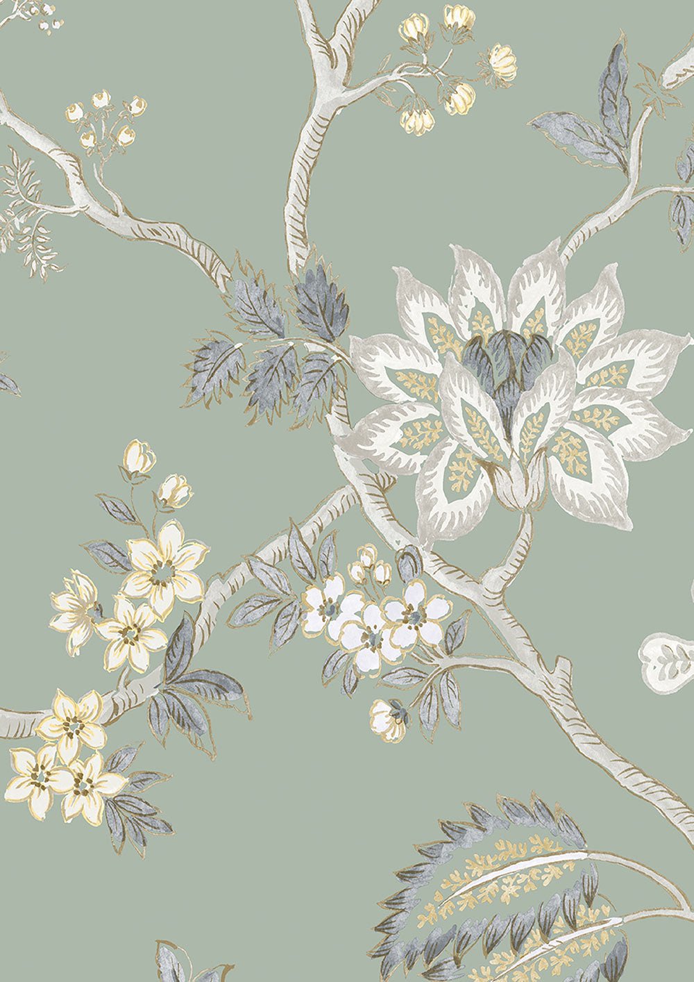 Indienne Wallpaper - Green Glaze - Lewis & Wood - Premier Wallcovering