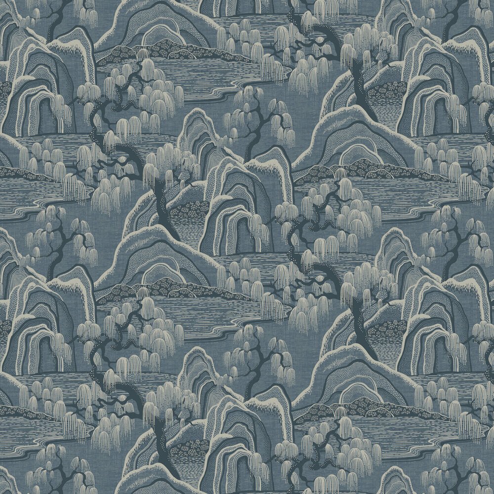 Indigo Garden Wallpaper - Blue and Beige - Boråstapeter - 3133 - Premier Wallcovering