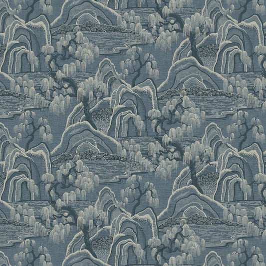Indigo Garden Wallpaper - Blue and Beige - Boråstapeter - 3133 - Premier Wallcovering