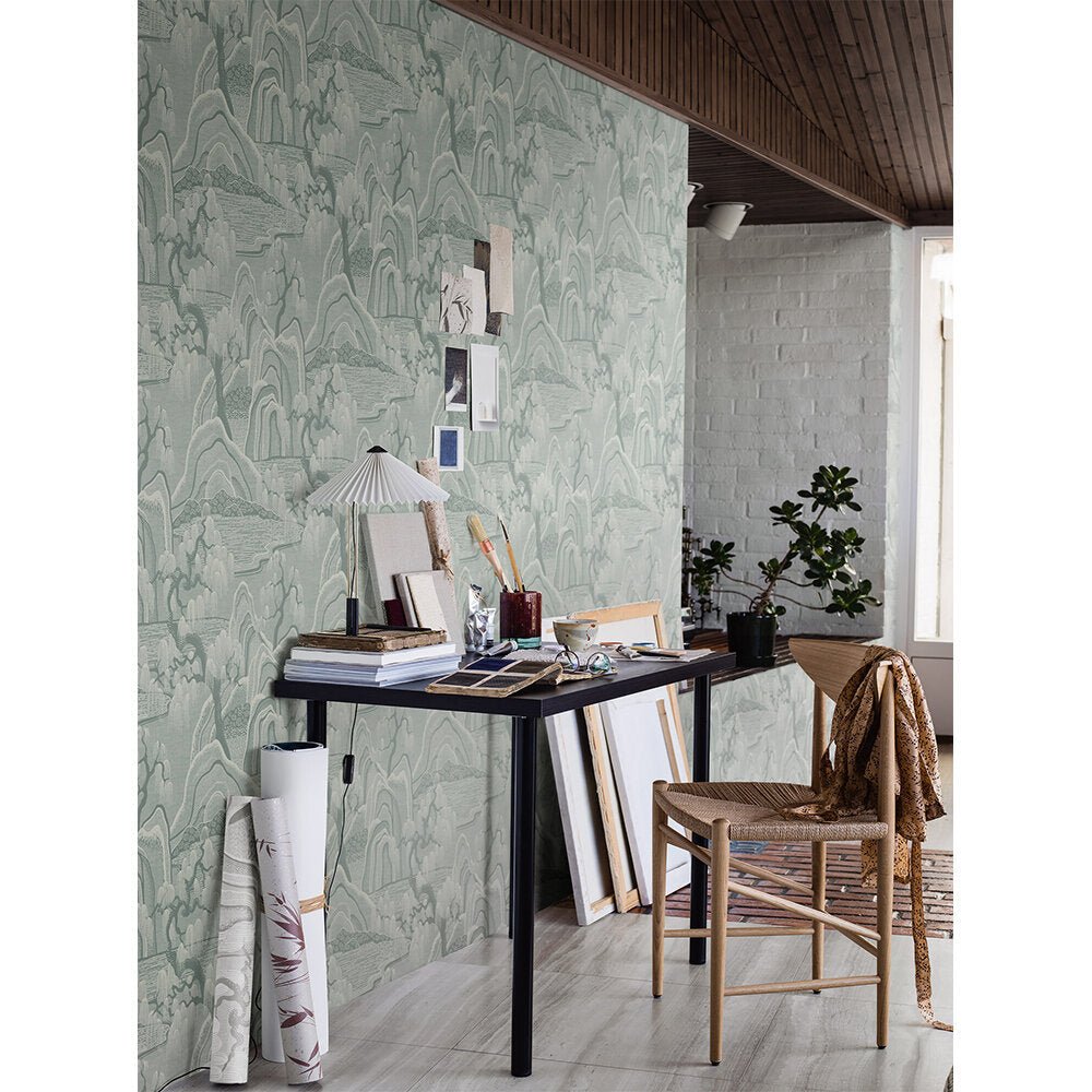 Indigo Garden Wallpaper - Grey - Green - Boråstapeter - 3131 - Premier Wallcovering