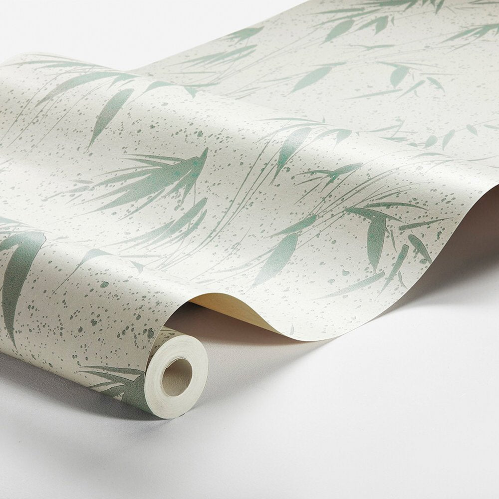 Ink Bamboo Wallpaper - Grey - Green - Boråstapeter - 3114 - Premier Wallcovering