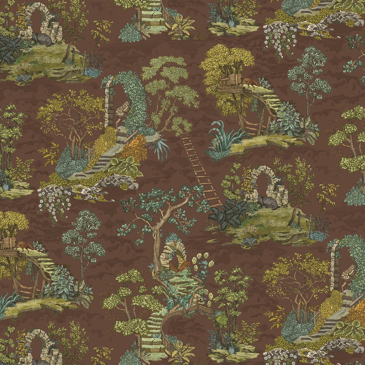 Islet Hoping Wallpaper - Brown and Olive - Josephine Munsey - JMW-103701 - Premier Wallcovering