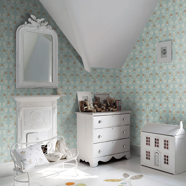 Isolde Wallpaper - Aqua - Boråstapeter - 5821 - Premier Wallcovering