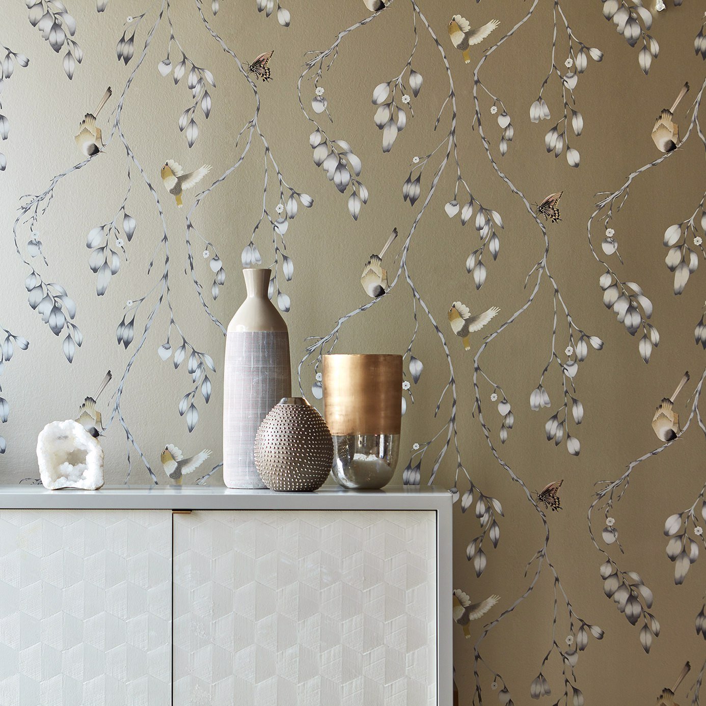 Iyanu Wallpaper - Mist/Linden - HZAP111767 - Harlequin - Premier Wallcovering